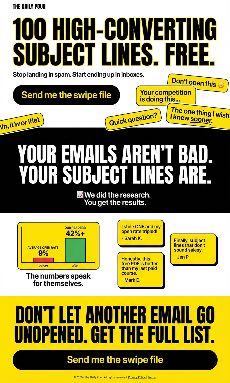 The Daily Pour landing page