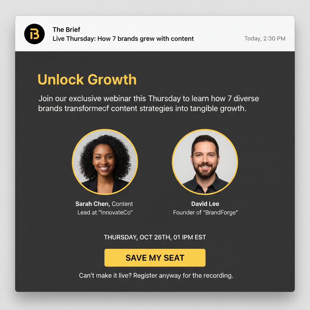 The Brief — Event invite (Webinar)