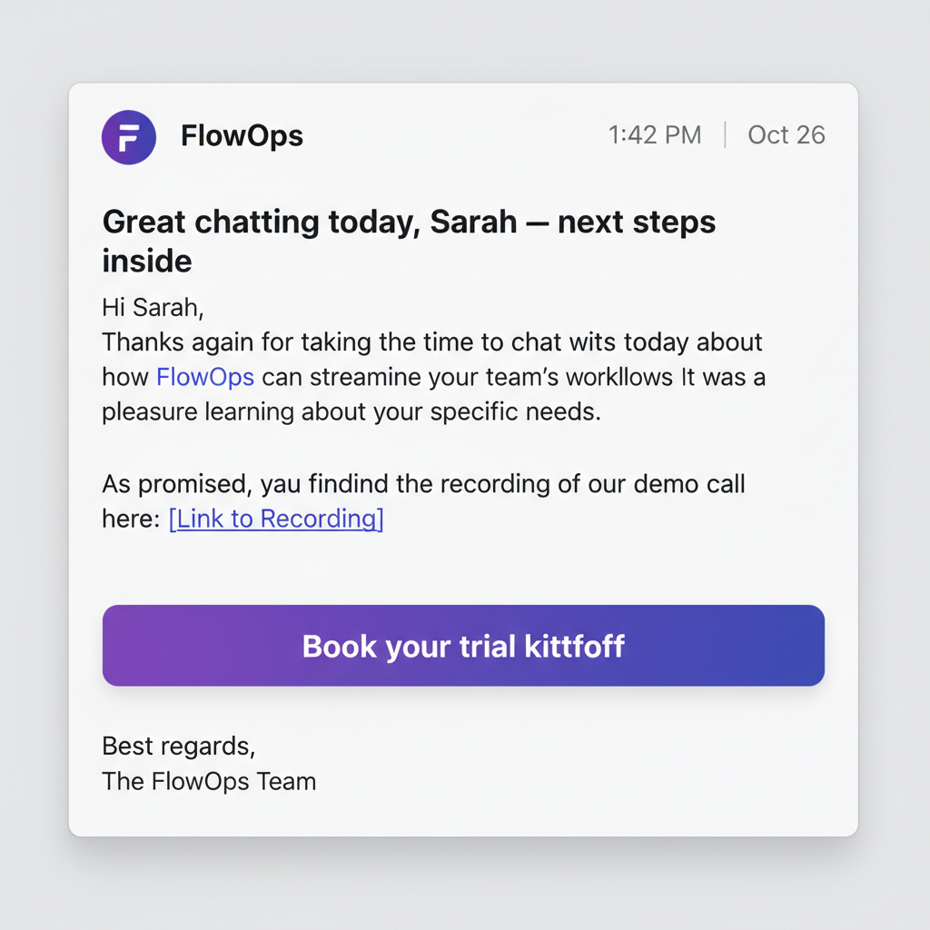 FlowOps — Follow-up (Post-demo)
