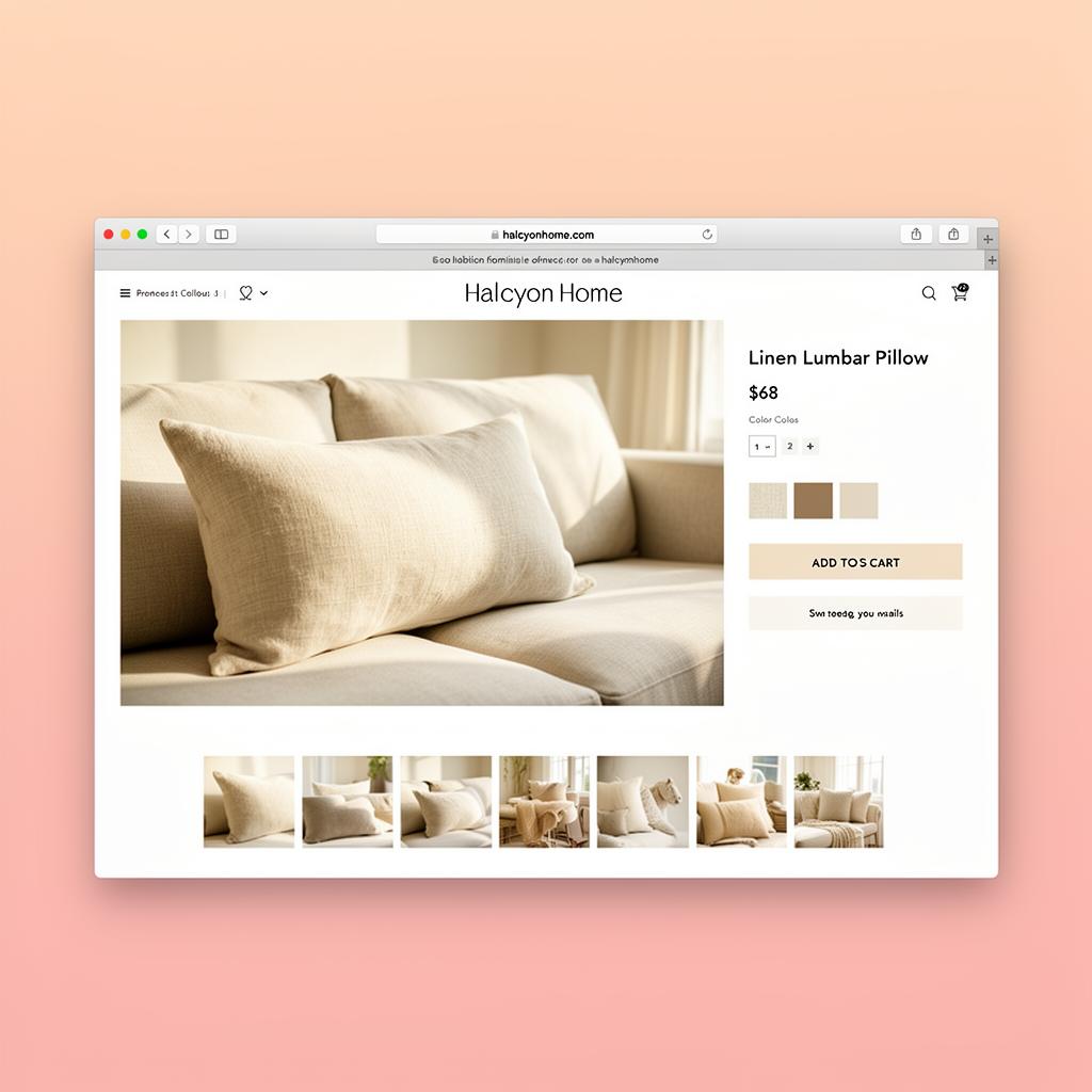 Halcyon Home — Lifestyle photography + product pages