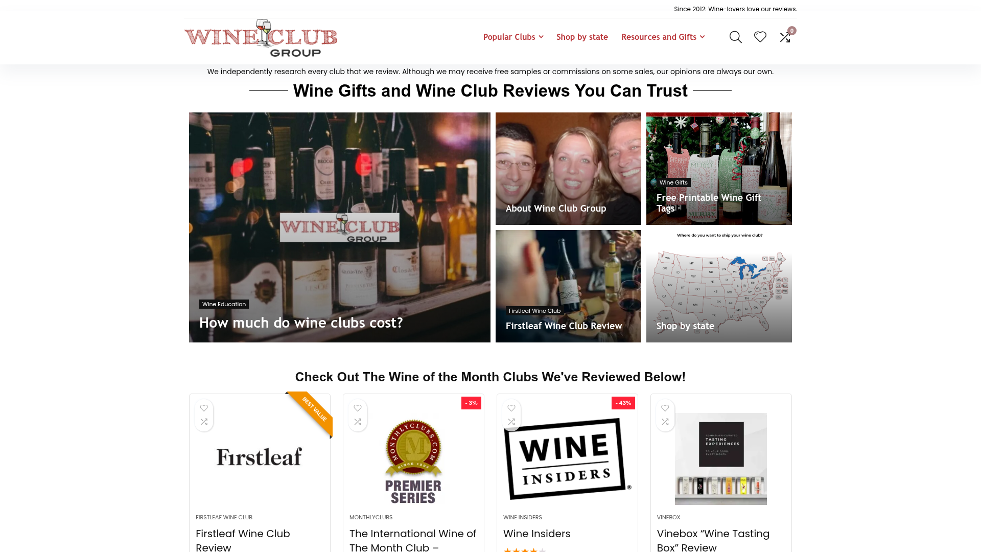 wineclubgroup.com — a live example of a ranking website we built, featured by AI engines